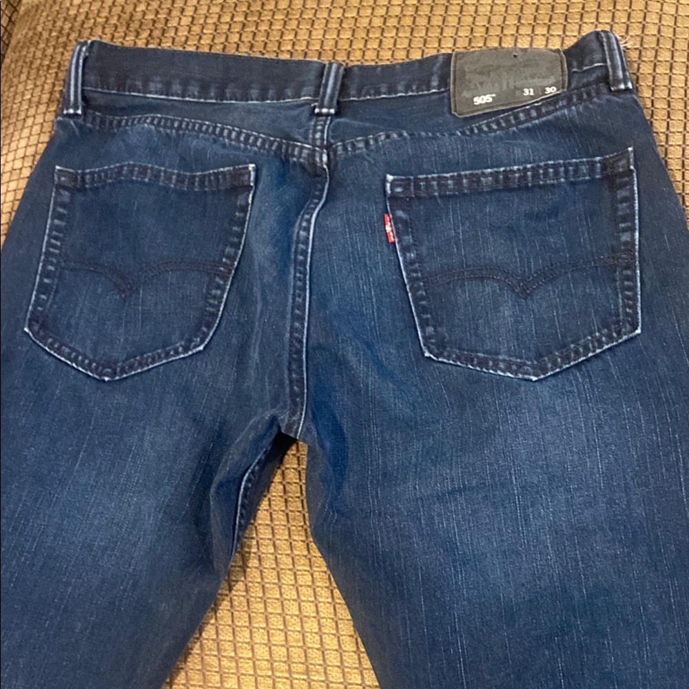 Levi's Blue Straight Leg Jeans with Classic Stitching